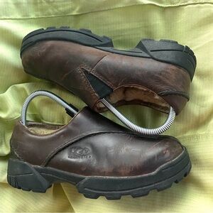 UGG Brown Leather Slip-On Shoes